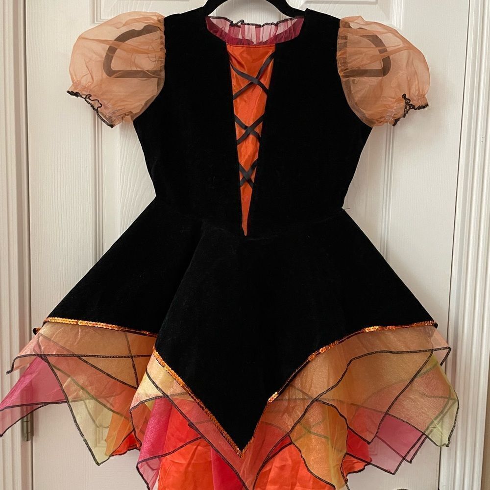 Chasing Fireflies Autumn Whimsical Asymmetrical Velvet Sequins Girls Dress 12